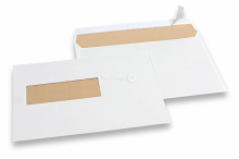 Enveloppes blanc cassé à fenêtre, 156 x 220 mm (EA5), fenêtre à gauche 40 x 110 mm, position de la fenêtre à 20 mm du gauche et à 66 mm du bas, 90 gr. | PIT Packaging.be/fr | Paysdesenveloppes
