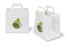 Sacs papier kraft avec anses plates - blanc avec exemple imprimé | PIT Packaging.be/fr | Paysdesenveloppes