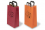 Sacs papier kraft avec anses plates - rouge et orange avec exemple imprimé | PIT Packaging.be/fr | Paysdesenveloppes