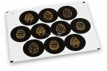 Pastilles adhésives thème Pâques - noir + jaune doré | PIT Packaging.be/fr | Paysdesenveloppes