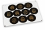 Pastilles adhésives thème Pâques - noir + jaune doré | PIT Packaging.be/fr | Paysdesenveloppes