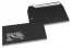 Enveloppes à fenêtre colorées - Noir, 110 x 220 mm (DL), fenêtre à gauche, format de la fenêtre 45 x 90 mm, position de la fenêtre 20 mm à partir de la gauche / 15 mm bord en bas, fermeture par bande adhésive, papier de 120 grammes | PIT Packaging.be/fr | Paysdesenveloppes