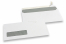 Enveloppes blanches à fenêtre, blanche, 110 x 220 mm (EA 5/6), fenêtre à gauche 30 x 100 mm, position de la fenêtre à 15 mm du gauche et à 20 mm du bas, bande adhésive, 80 grammes | PIT Packaging.be/fr | Paysdesenveloppes
