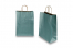 Papieren draagtassen gedraaide handgreep - metallic petrol, 260 x 120 x 350 mm, 90 gr | PIT Packaging.be | Enveloppenland