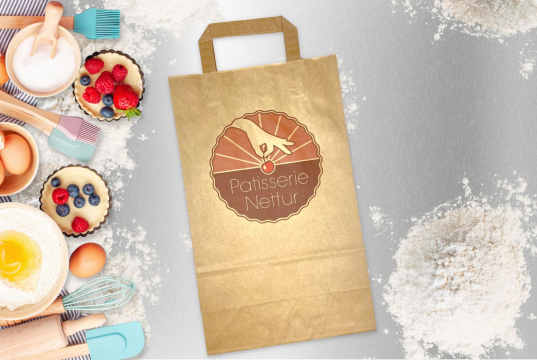 Papieren draagtassen platte handgreep | PIT Packaging.be | Enveloppenland