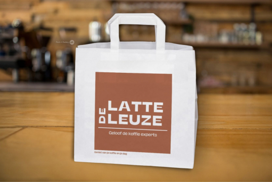 Papieren draagtassen platte handgreep | PIT Packaging.be | Enveloppenland