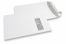 Vensterenveloppen, wit, 220 x 312 mm (EA4), venster rechts 40 x 110 mm, 20 mm van rechts en 50 mm van boven, 120 grams, stripsluiting, gewicht per stuk ca. 18 gr. | PIT Packaging.be | Enveloppenland