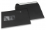 Enveloppes à fenêtre colorées - Noir, 162 x 229 mm (A5), fenêtre à gauche, format de la fenêtre 45 x 90 mm, position de la fenêtre 20 mm à partir de la gauche / 60 mm bord en bas, fermeture par bande adhésive, papier de 120 grammes | PIT Packaging.be/fr | Paysdesenveloppes