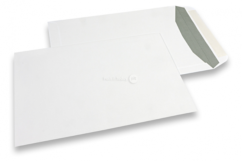 Enveloppes blanches en papier, 229 x 324 mm (C4), 120gr,  fermeture gommée