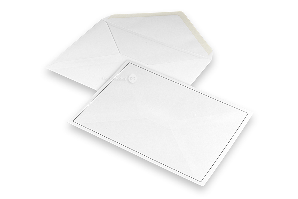 Enveloppes pour faire-part de décès - Blanc + Simple bordure, 156 x 220 mm