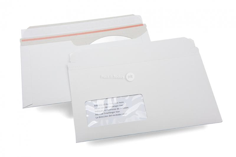 Kartonnen envelop met mediaopslag - CD/DVD envelop met venster