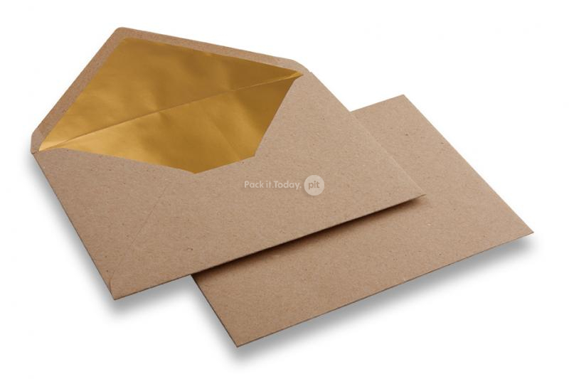 Enveloppes doublées papier kraft - 114 x 162 mm (C 6) Or