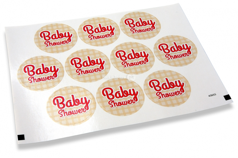 Sluitzegels geboorte - babyshower geruit