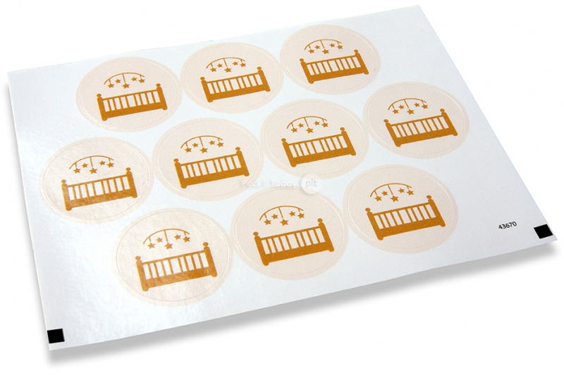 Pastilles adhésives à naissance - lit avec étoiles