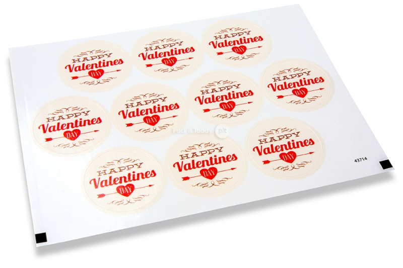 Pastilles adhésives thème amour - happy valentine's day fléche rouge traversé par coeur
