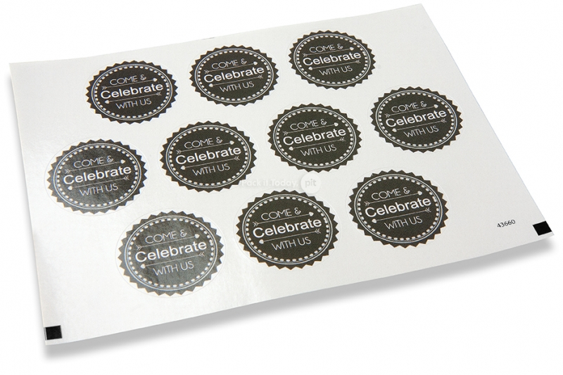 Pastilles adhésives thème fête - come & celebrate with us