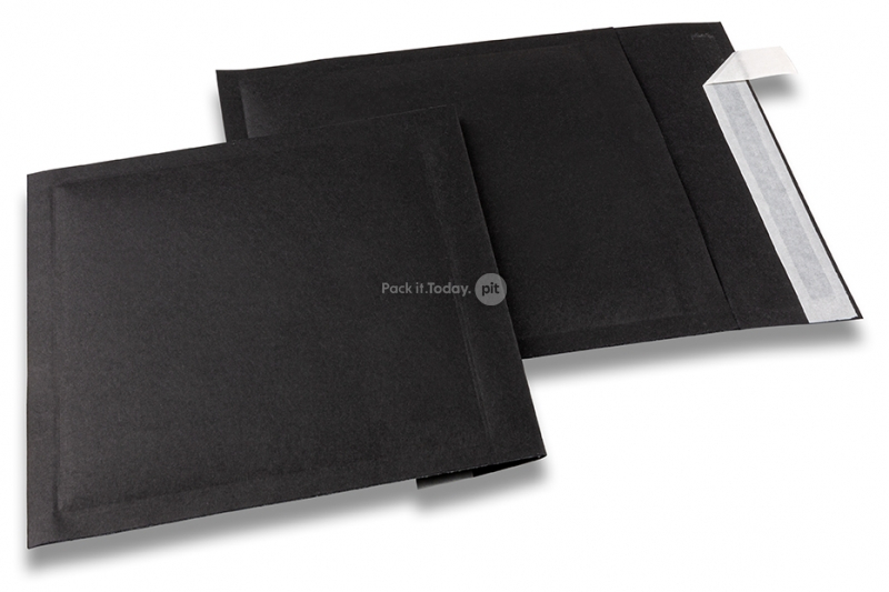 Zwarte luchtkussen enveloppen - 165 x 165 mm, 160 grs.