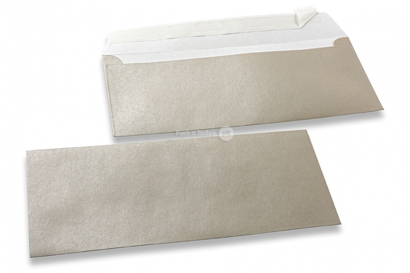 Zilver gekleurde enveloppen parelmoer - 110 x 220 mm