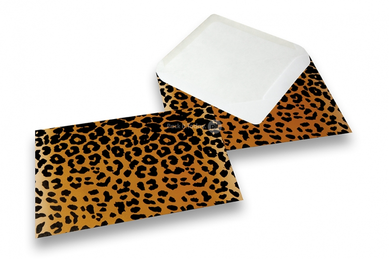 Enveloppes peau sauvage  - noir/jaune, imprimé panthère