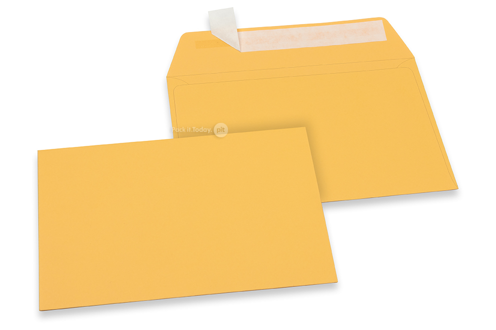 114 x 162 mm - Goudgeel gekleurde papieren enveloppen 