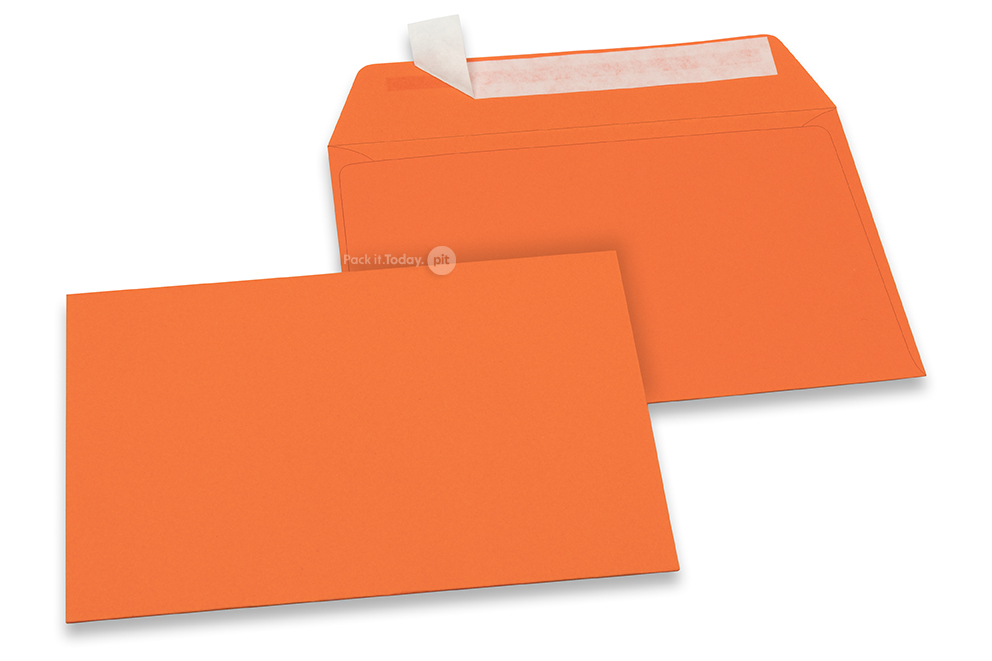 114 x 162 mm -  Oranje gekleurde papieren enveloppen 