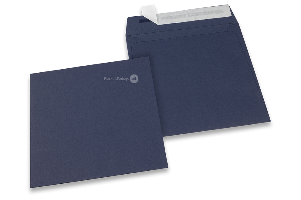 Enveloppes papier colorées - Bleu foncé, 160 x 160 mm