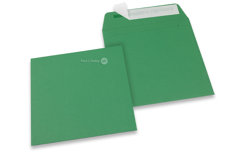 160 x 160 mm -  Donkergroen gekleurde papieren enveloppen
