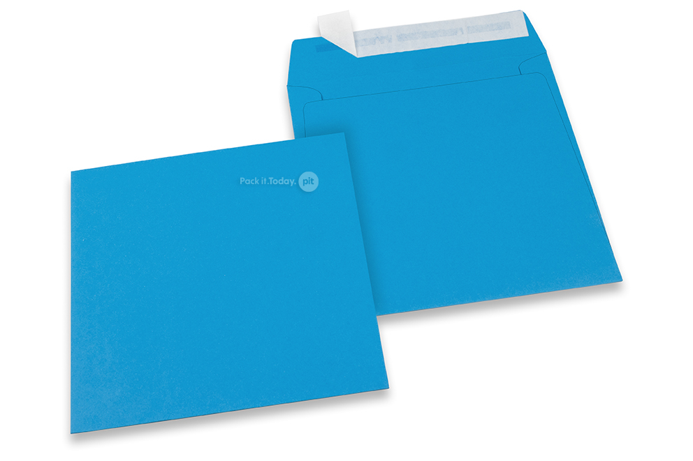 160 x 160 mm -  Oceaanblauw gekleurde papieren enveloppen