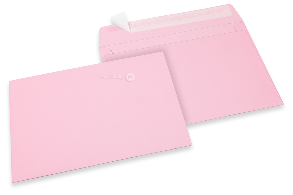 162 x 229 mm - Lichtroze gekleurde enveloppen papier