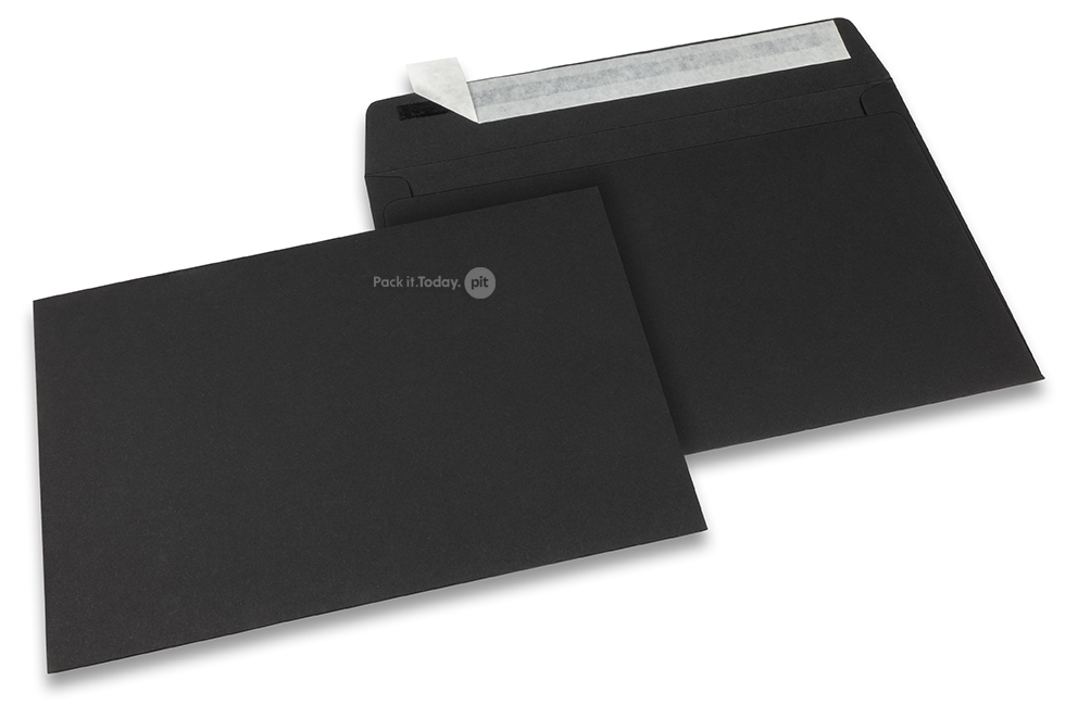 162 x 229 mm - Zwart gekleurde enveloppen papier