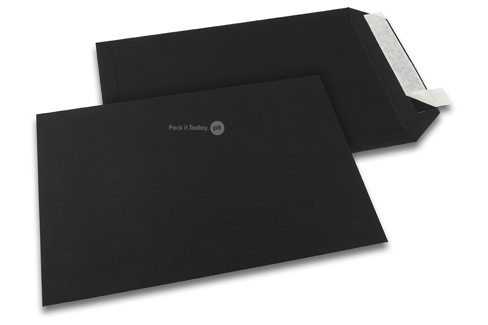 229 x 324 mm - Zwart gekleurde enveloppen papier 