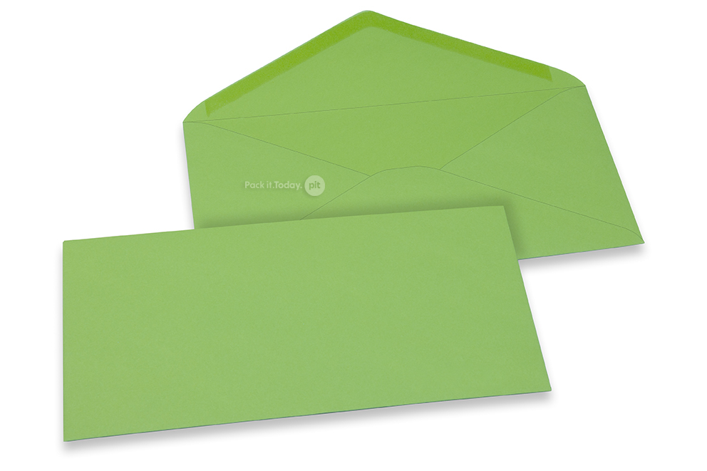 Wenskaart enveloppen gekleurd - appelgroen, 110 x 220 mm