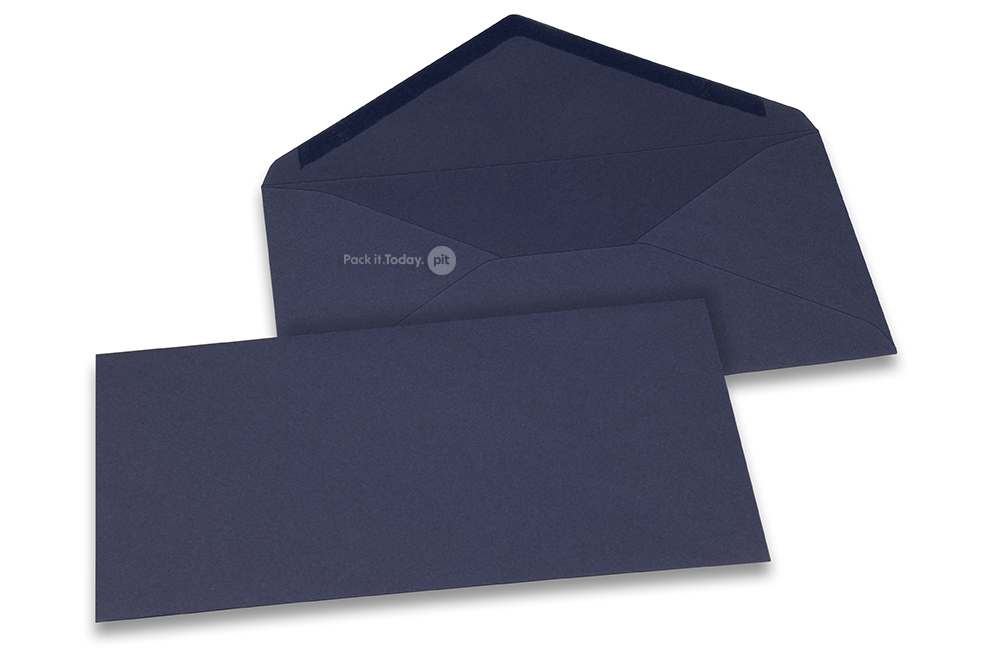 Wenskaart enveloppen gekleurd - donkerblauw, 110 x 220 mm