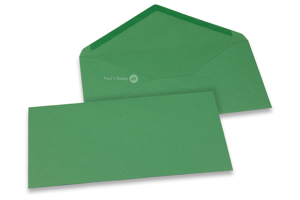 Wenskaart enveloppen gekleurd - donkergroen, 110 x 220 mm