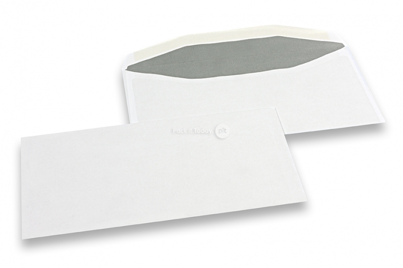 Witte papieren enveloppen, 114 x 229 mm (C5/6), 80 grams, gegomde sluiting, gewicht per stuk ca. 5 gr.