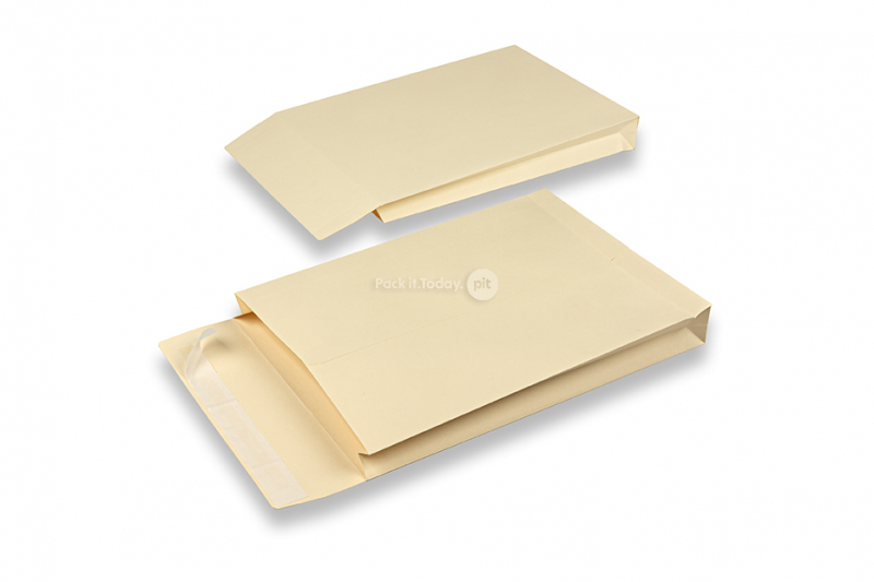 Zakomslagen met blokbodem - 229 x 324 x 40 mm, creme
