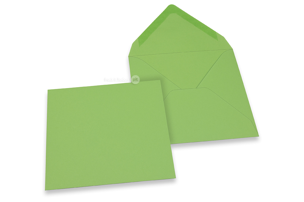 Wenskaart enveloppen gekleurd - appelgroen, 155 x 155 mm