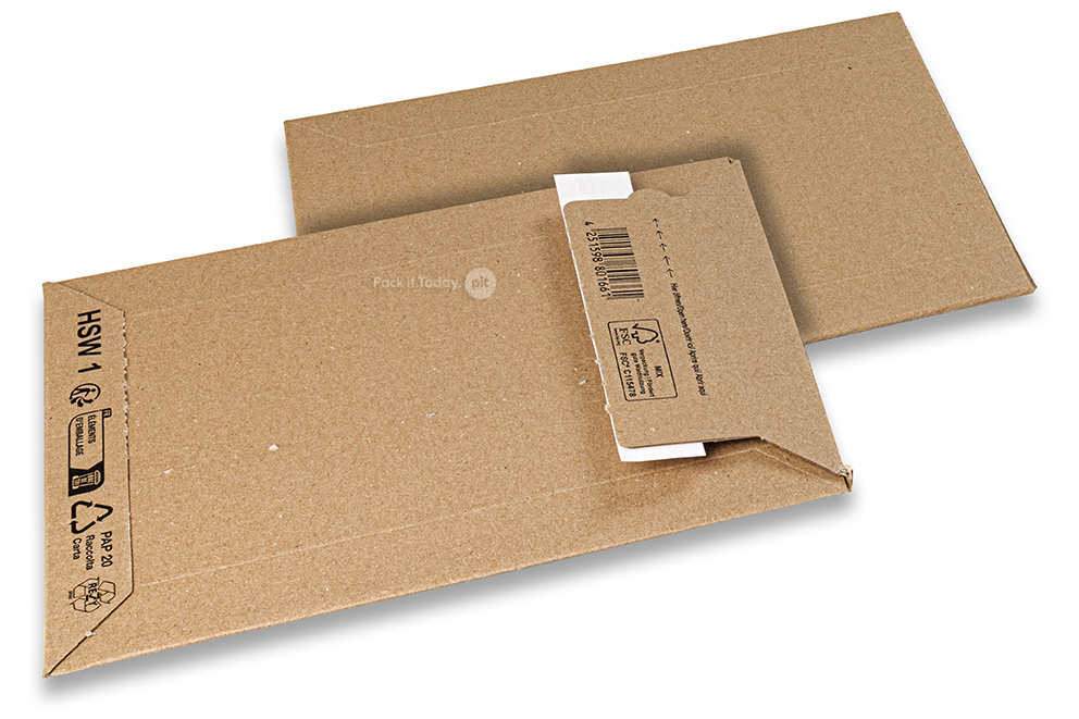 Golfkartonnen enveloppen bruin - 190 x 265 mm