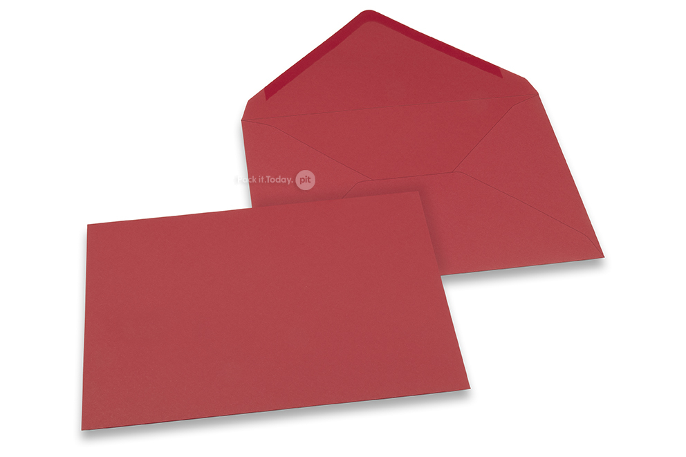 Wenskaart enveloppen gekleurd - donkerrood, 162 x 229 mm