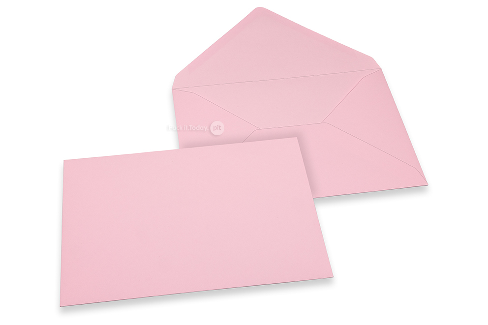 Wenskaart enveloppen gekleurd - lichtroze, 162 x 229 mm