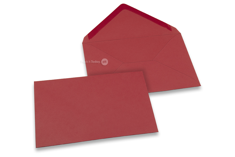 Wenskaart enveloppen gekleurd - donkerrood, 125 x 175 mm