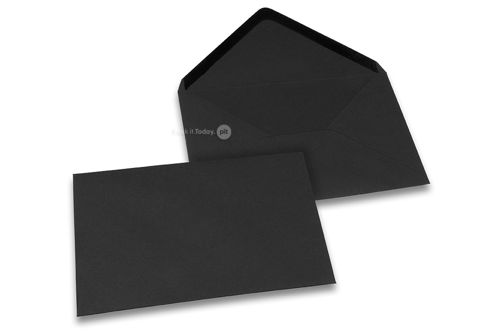 Wenskaart enveloppen gekleurd - zwart, 125 x 175 mm