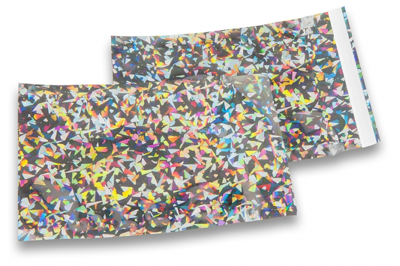 Enveloppes aluminium métallisées colorées - argent holographique 114 x 162 mm
