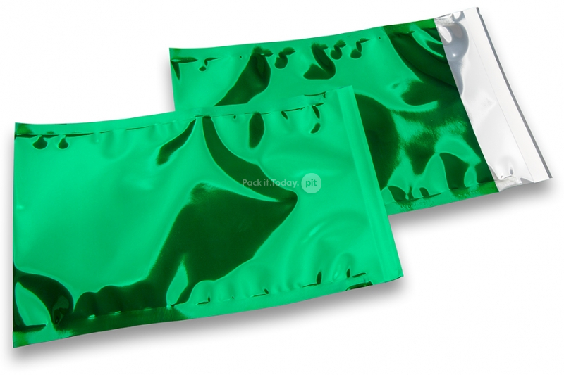 Groen gekleurde metallic folie enveloppen - 162 x 229 mm