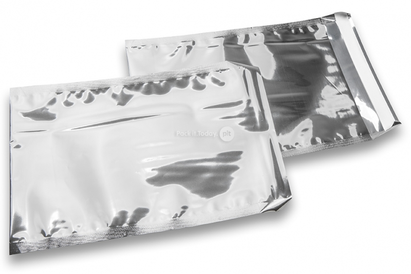 Zilver gekleurde metallic folie enveloppen - 162 x 229 mm
