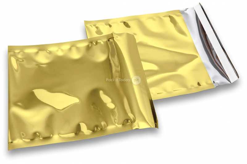 Goud gekleurde metallic folie enveloppen - 165 x 165 mm