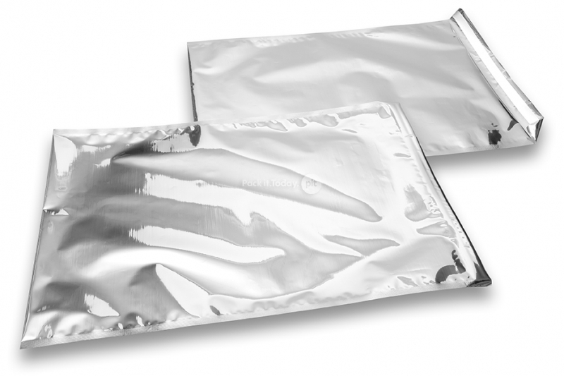 Zilver gekleurde metallic folie enveloppen - 229 x 324 mm