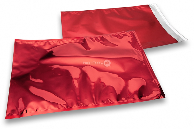 Rood gekleurde metallic folie enveloppen - 229 x 324 mm