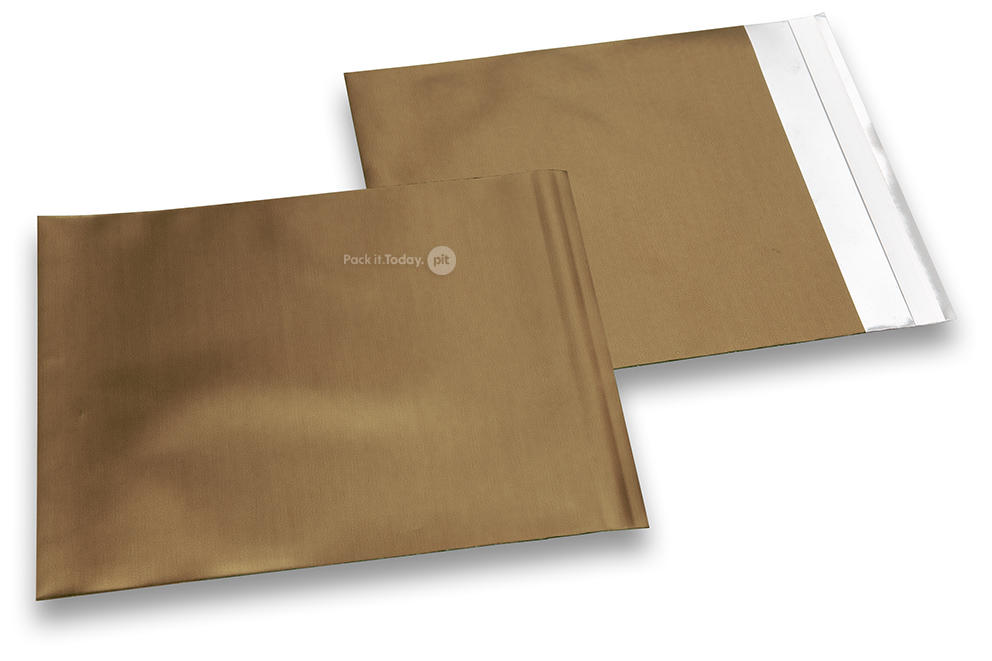 Goud gekleurde mat metallic folie enveloppen - 165 x 165 mm