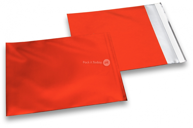 Enveloppes aluminium métallisées mat - rouge 165 x 165 mm
